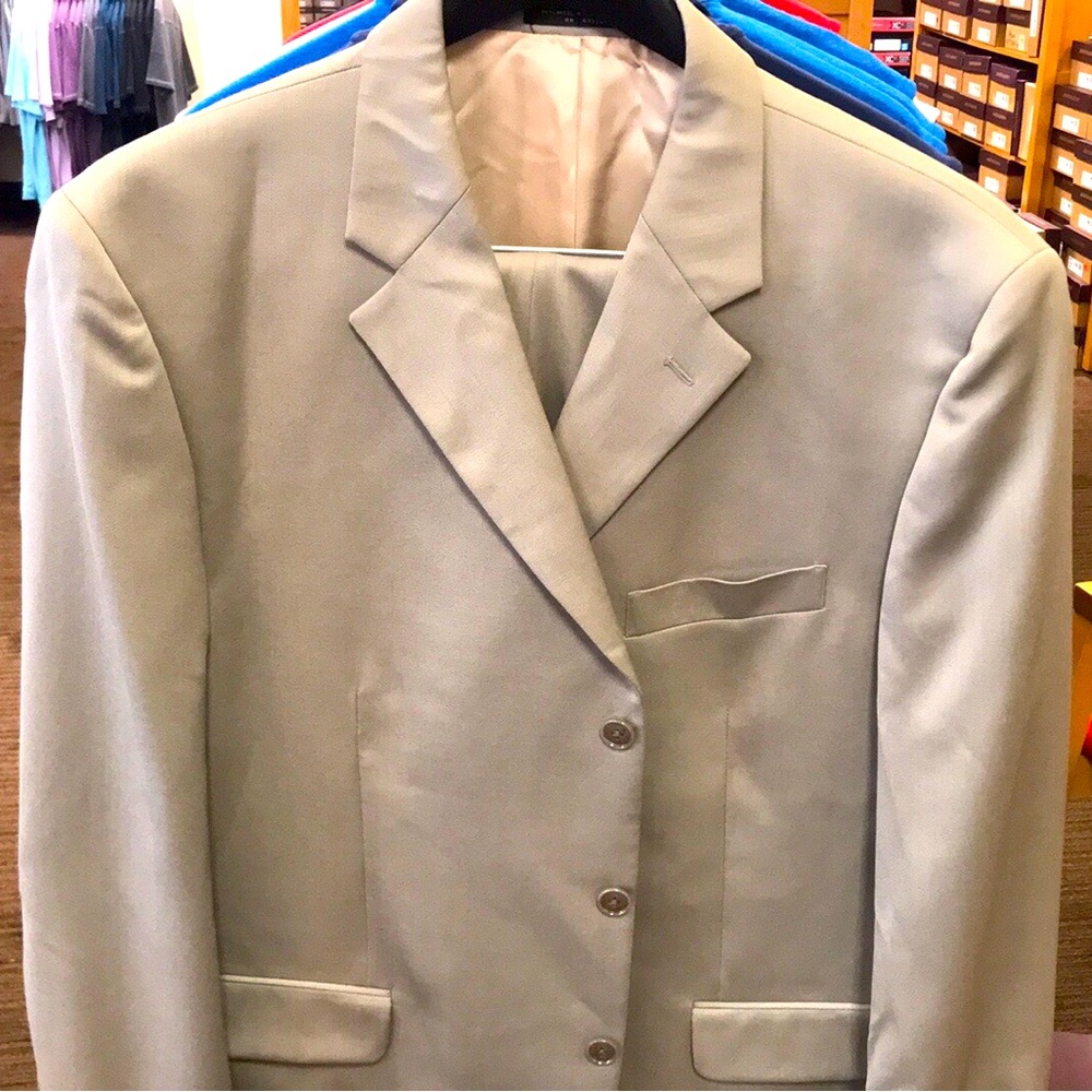 Jones New York Taupe Herringbone Suit